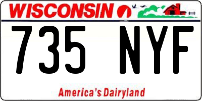 WI license plate 735NYF