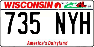 WI license plate 735NYH
