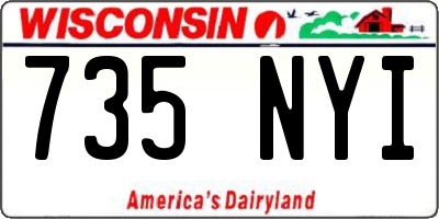 WI license plate 735NYI