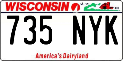 WI license plate 735NYK