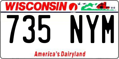 WI license plate 735NYM
