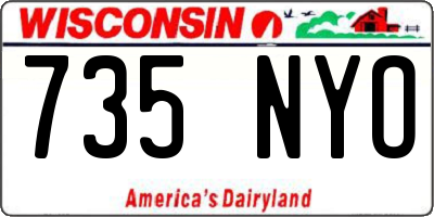 WI license plate 735NYO