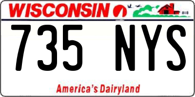 WI license plate 735NYS