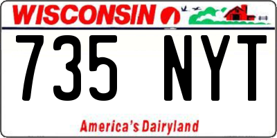 WI license plate 735NYT