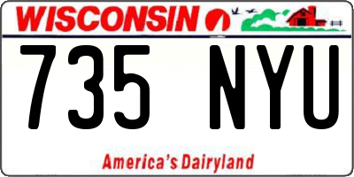 WI license plate 735NYU