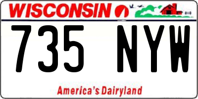 WI license plate 735NYW
