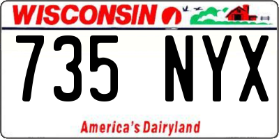 WI license plate 735NYX