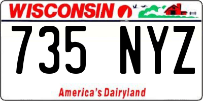 WI license plate 735NYZ