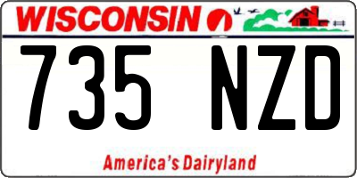 WI license plate 735NZD