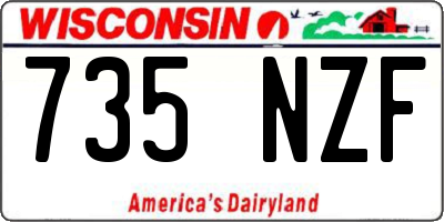 WI license plate 735NZF