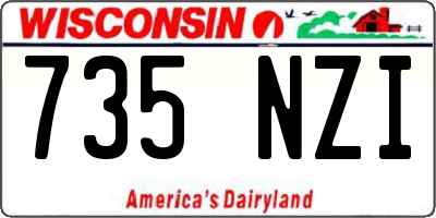 WI license plate 735NZI