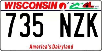 WI license plate 735NZK