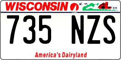 WI license plate 735NZS