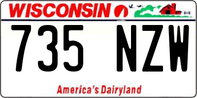 WI license plate 735NZW