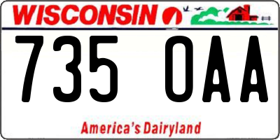 WI license plate 735OAA