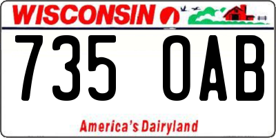 WI license plate 735OAB