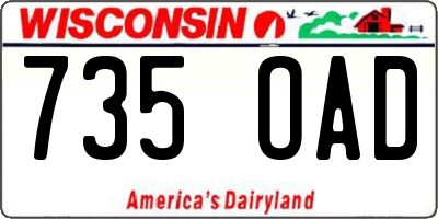 WI license plate 735OAD