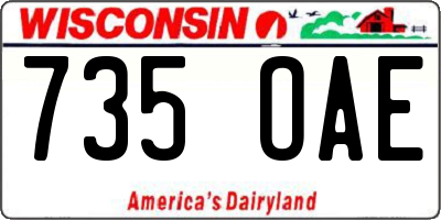 WI license plate 735OAE