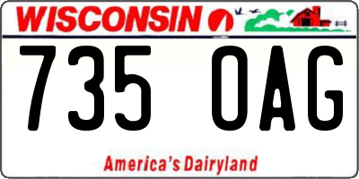 WI license plate 735OAG