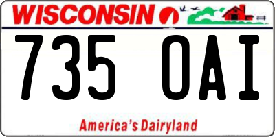 WI license plate 735OAI