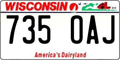 WI license plate 735OAJ