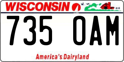 WI license plate 735OAM