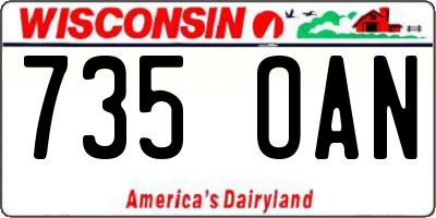 WI license plate 735OAN