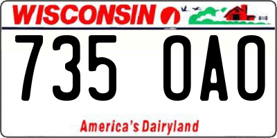 WI license plate 735OAO