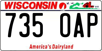 WI license plate 735OAP
