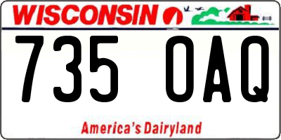 WI license plate 735OAQ
