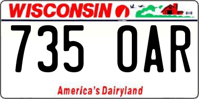 WI license plate 735OAR