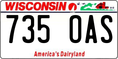 WI license plate 735OAS
