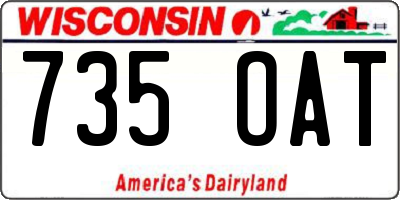 WI license plate 735OAT