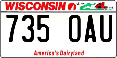 WI license plate 735OAU