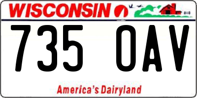 WI license plate 735OAV