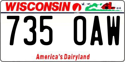 WI license plate 735OAW