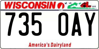 WI license plate 735OAY