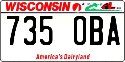 WI license plate 735OBA