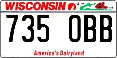WI license plate 735OBB