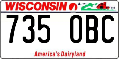 WI license plate 735OBC