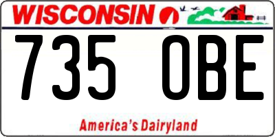 WI license plate 735OBE