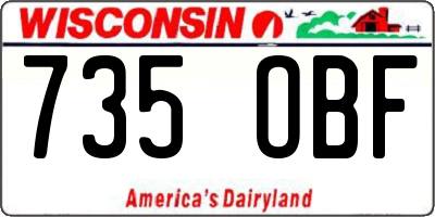 WI license plate 735OBF