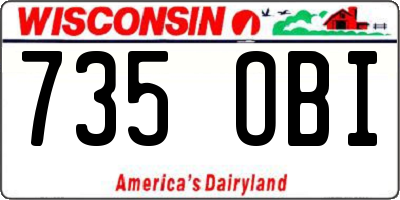 WI license plate 735OBI
