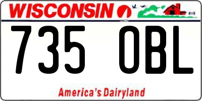 WI license plate 735OBL