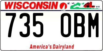 WI license plate 735OBM