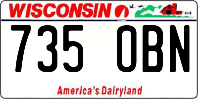 WI license plate 735OBN