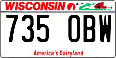 WI license plate 735OBW