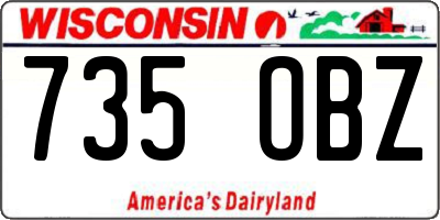 WI license plate 735OBZ