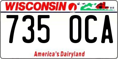WI license plate 735OCA