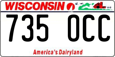 WI license plate 735OCC